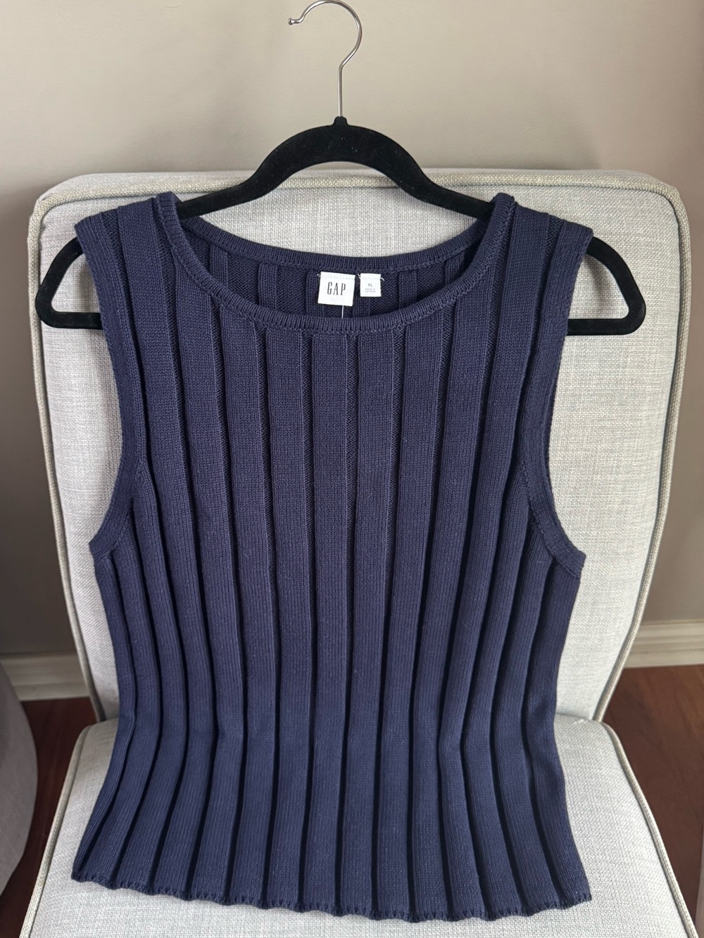 GAP Navy Ribbed Sleeveless Crewneck Tank